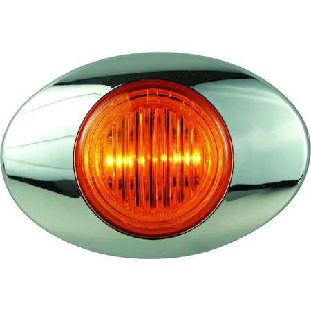 Optronics 2-Led 3in. Yellow Marker/Clearance Light With .180 Male Bullets And Bezel 00212235P